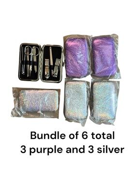 Bundle of 6 Stainless Steel Manicure & Grooming Kits - great giveaway items!